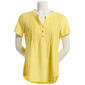 Womens Notations Short Sleeve Textured Jacquard Pleated Blouse - image 1