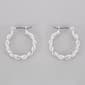 Design Collection Silver-Tone Smooth/Rope Texture Earrings - image 1