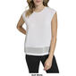 Womens Calvin Klein Cap Sleeve Crepe Blouse with Chiffon Trim - image 4
