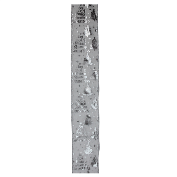 Northlight 12ct. Silver Wired Christmas Words Craft Ribbon Spools