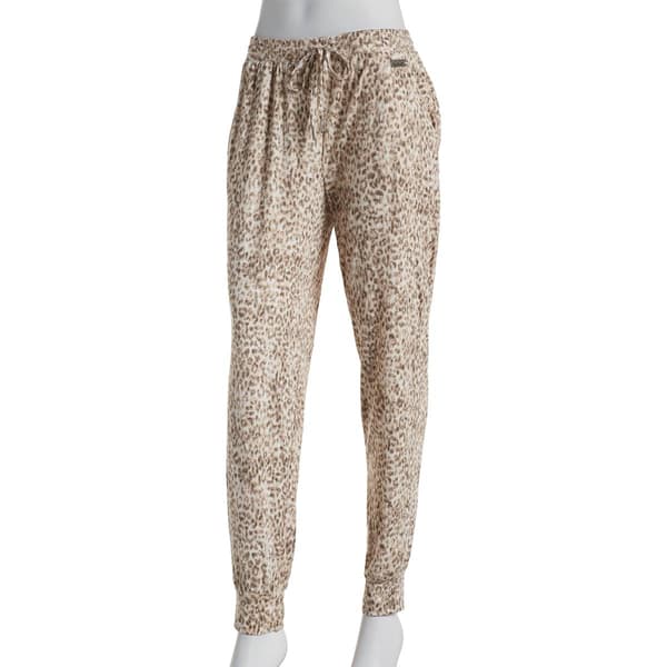 Womens Nicole Miller Studio Leopard Jogger Pajama Pants