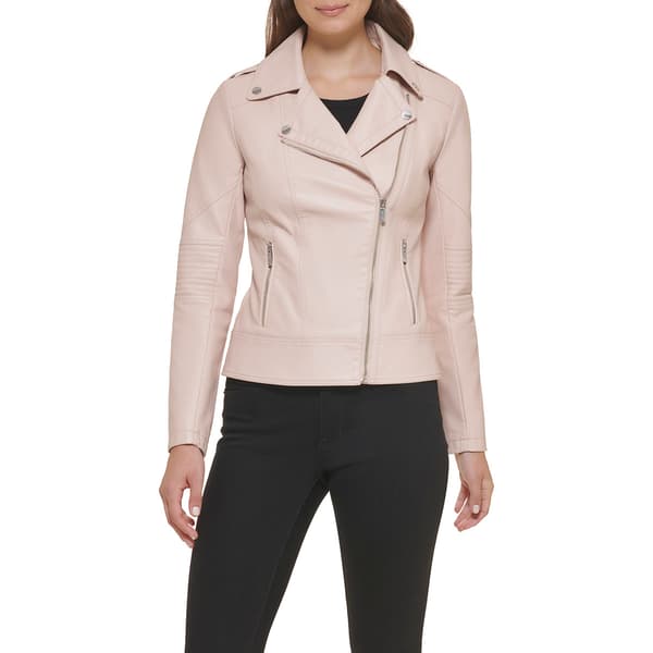 Womens Guess Faux Leather Motorcycle Jacket