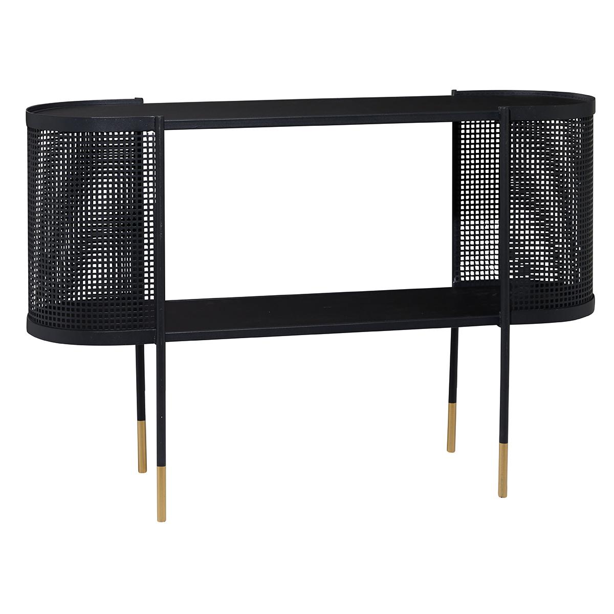 9th & Pike® Oval Metal Wrapped Console Table