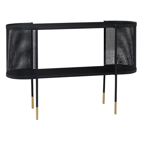 9th &amp; Pike(R) Oval Metal Wrapped Console Table - image 
