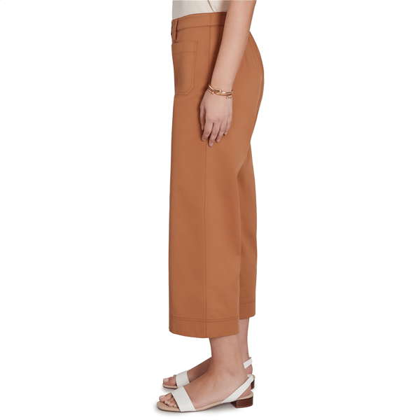 Womens Hearts of Palm Cool &amp; Collected Solid Wide Leg Capris