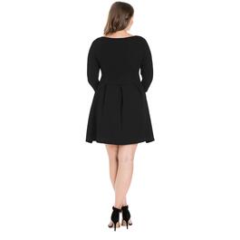Plus Size 24/7 Comfort Apparel Fit N' Flare Pocket Dress