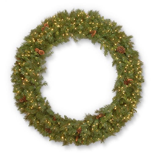 National Tree 48in. Garwood Spruce Wreath with LED Lights - image 