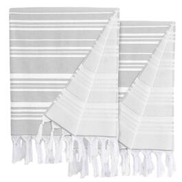 Linum Home Textiles Ephesus Stripy Pestemal Beach Towel -Set of 2