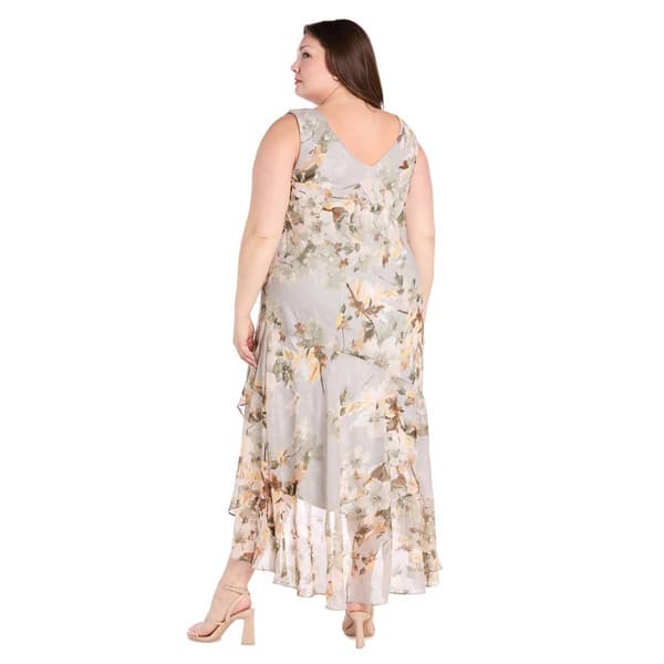 Plus Size R&M Richards V-Neck Floral Bolero Jacket Dress