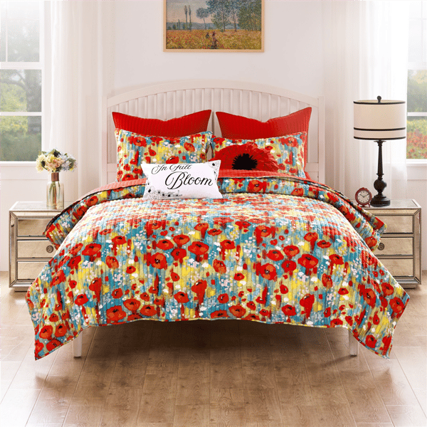 Greenland Home Fashions™ Poppies Modern Boho Reversible Quilt Set