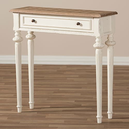 Baxton Studio Marquetterie Wood Two-Tone Console Table