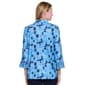 Petite Multiples 3/4 Flounce Sleeve Abstract Squares Blouse - image 2