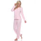 Womens White Mark Dotted Long Sleeve Pajama Set - image 3