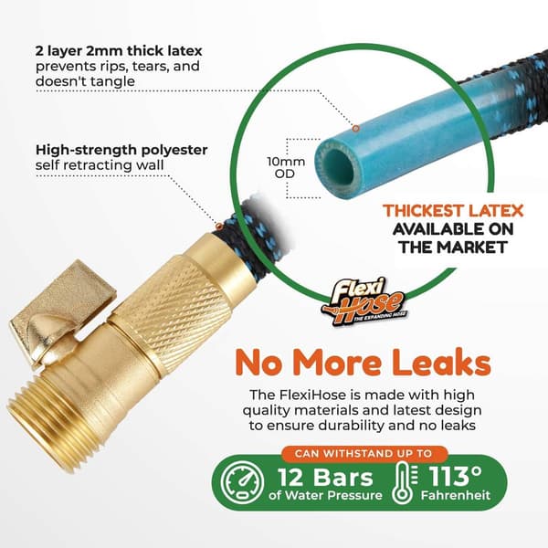 FlexiHose 50ft. Hose with Nozzle - Blue/Black