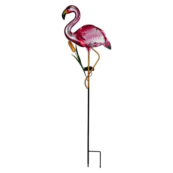 Northlight Seasonal Solar Pink Flamingo Garden Stake - image 