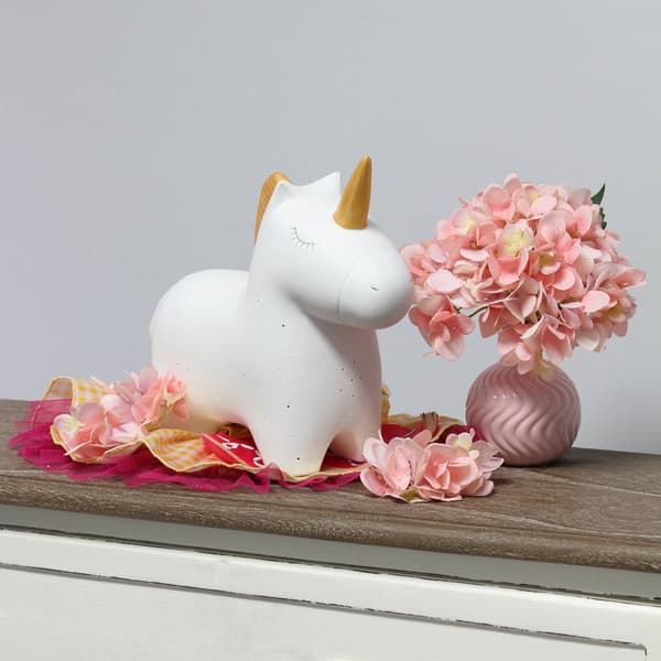 Simple Designs Porcelain Unicorn Shaped Table Lamp