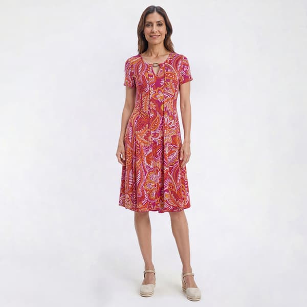 Plus Size Sami & Jo Keyhole Neck Paisley A-Line Dress - image 