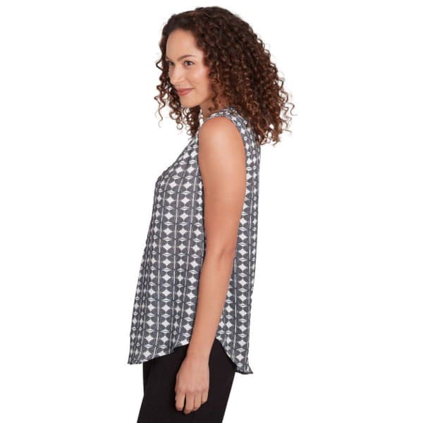 Plus Size Emaline Essentials Sleeveless V-Neck Medallion Blouse