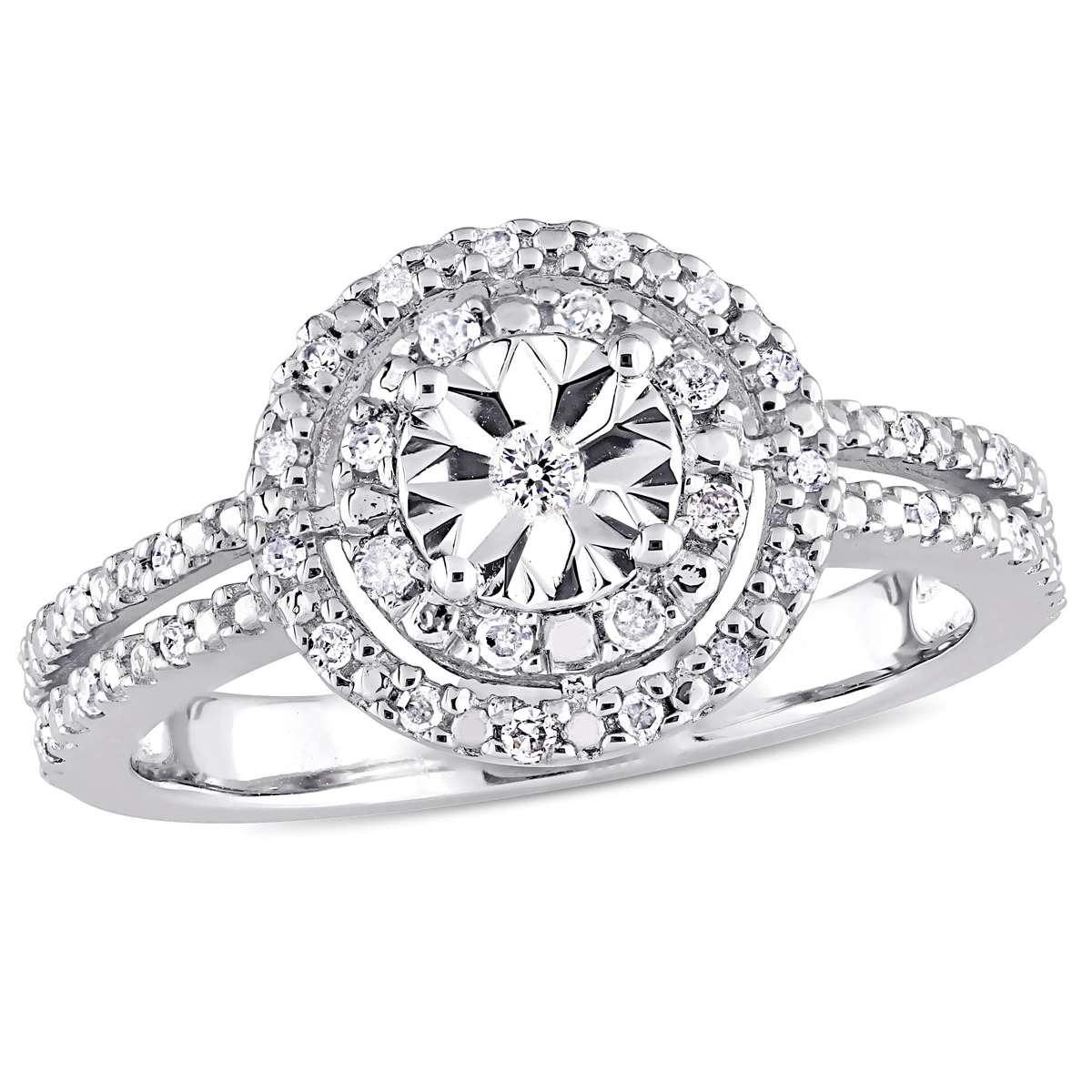 Diamond Classics™ Sterling Silver 1/5ctw. Diamond Ring