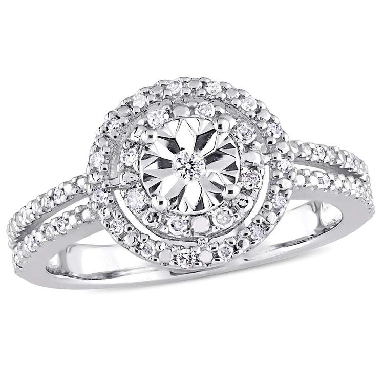 Diamond Classics(tm) Sterling Silver 1/5ctw. Diamond Ring