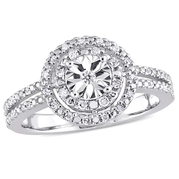 Diamond Classics&#40;tm&#41; Sterling Silver 1/5ctw. Diamond Ring - image 