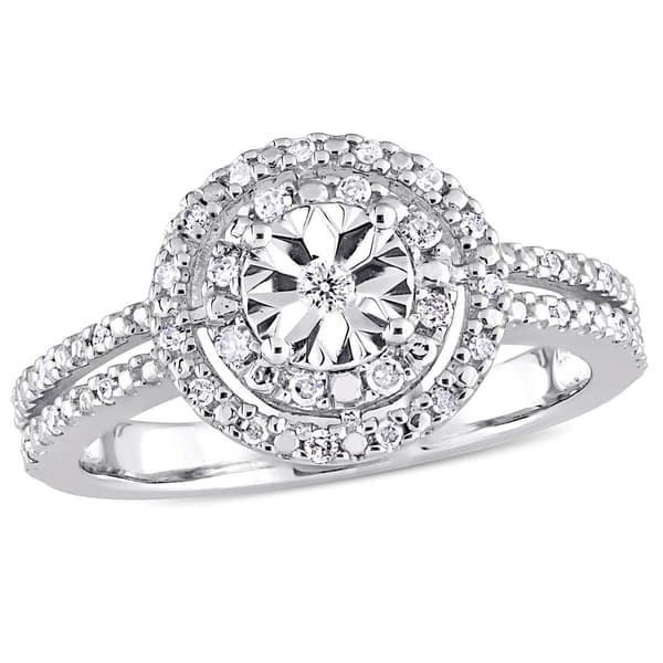Diamond Classics(tm) Sterling Silver 1/5ctw. Diamond Ring - image 