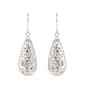 Brass Silver-Plated White Crystal Teardrop Dangle Earrings - image 1