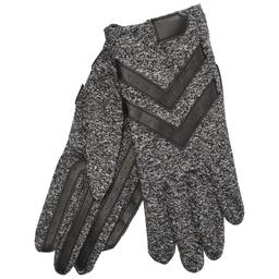 Womens Isotoner Chevron Detail Spandex Shortie Unlined Gloves