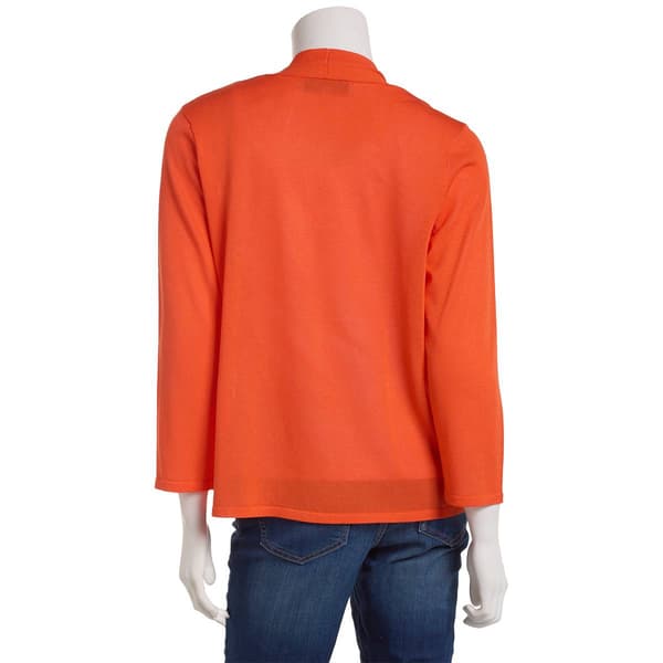 Womens Kasper Solid Open Front Edge Cardigan