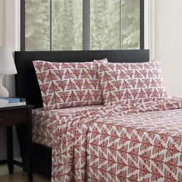 Eddie Bauer Jolly Trees Cotton Flannel Sheet Set