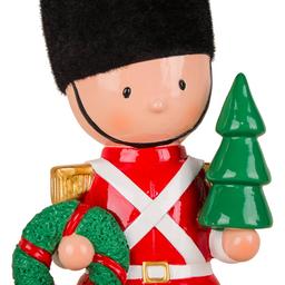 National Tree Christmas Soldier Holding Tree & Wreath Figurine