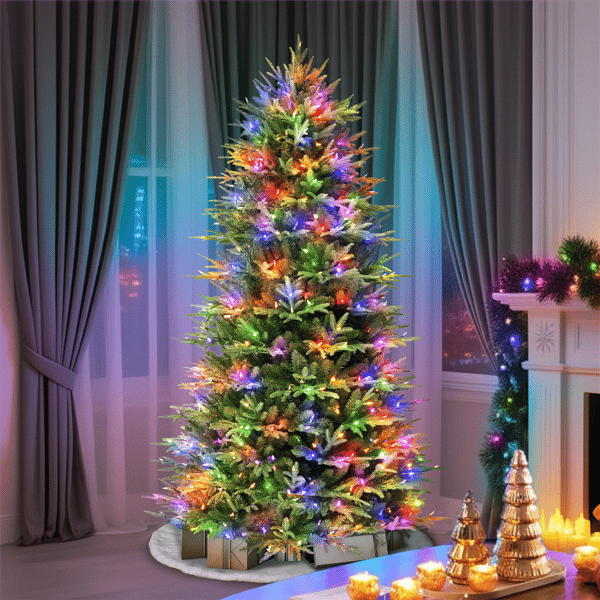 Puleo International 6.5ft. Pre-Lit Fraser Fir Slim Christmas Tree