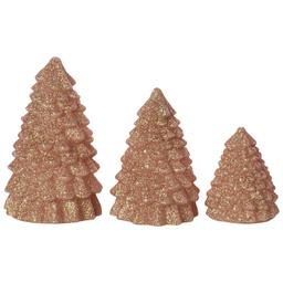 Fitz and Floyd Christmas Tree LED Wax Figure - Set of 3