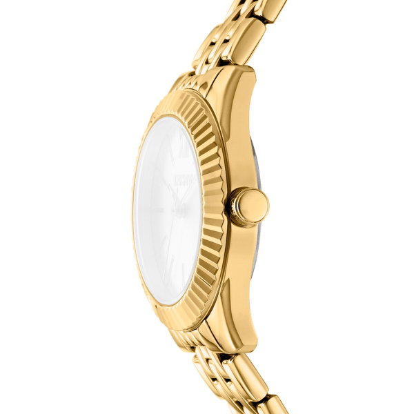 Womens DKNY Fluted Bezel Yellow-Gold Tone Watch - DK1L017M1065