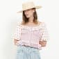 Womens MNK Puff Sleeve Boho Cropped Ruffle Blouse - image 3