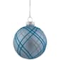 Northlight Seasonal 4pc. Silver Plaid Pattern Glass Ornament - image 2