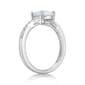 Sterling Silver Ring w/ Created Opal & White Topaz Gemstones - image 2