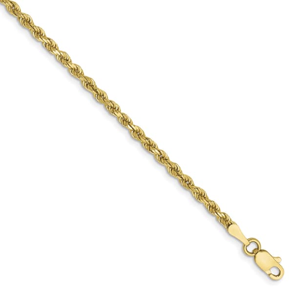 Mens Gold Classics&#40;tm&#41; 10kt. 2.25mm 8in. Diamond-Cut Chain Bracelet - image 