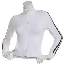Juniors Love Tree Side Stripe Performance Mock Neck Zip Up Jacket
