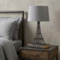 HomeRoots 25in. Black Acrylic Paris Desk Table Lamp - image 1