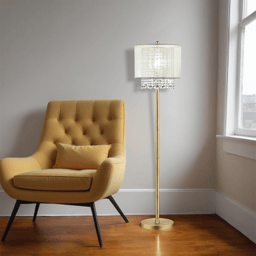 HomeRoots 65in. Gold And White Novelty Floor Lamp
