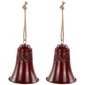 Northlight 2pc. Embossed Burgundy Christmas Bell Ornaments - image 4