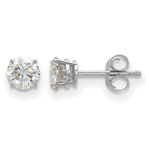 True Light(tm) 4.5mm Round Moissanite Basket Post Earrings - image 