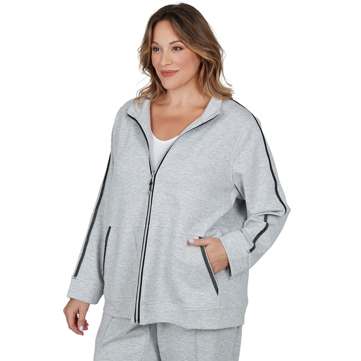 Plus Size Alfred Dunner Weekend Warrior Zip Front Jacket