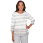 Petites Alfred Dunner Comfort & Joy Star Stripe Embellished Crew - image 1