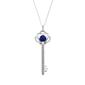 Gemstone Classics&#40;tm&#41; Sapphire & Diamond Key Pendant - image 1