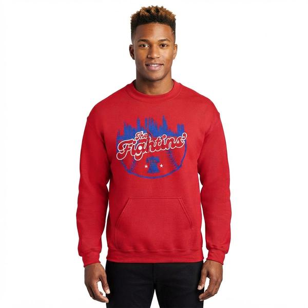 Mens Fightins'' Skyline Crew Sweatshirt