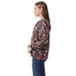 Petite Gloria Vanderbilt Long Sleeve Split Neck Floral Blouse - image 2