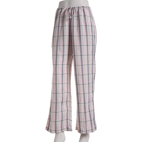 Juniors Self Esteem Ballet Slippers Plaid Wide Leg Lounge Pants