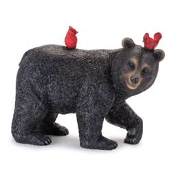 Melrose Black Bear with Cardinal Birds - Set of 3
